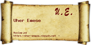 Uher Emese névjegykártya